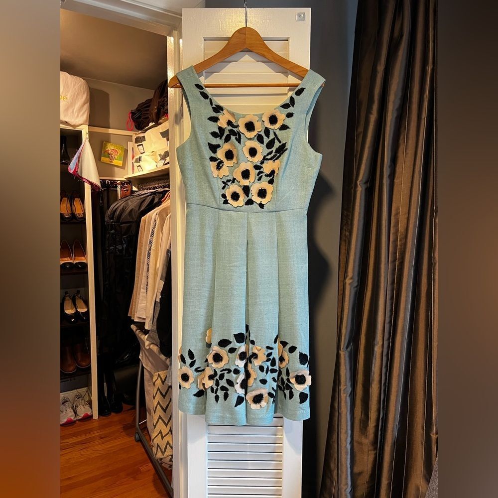 Rare! Tracy Reese Floral and Bead Appliqué Dress